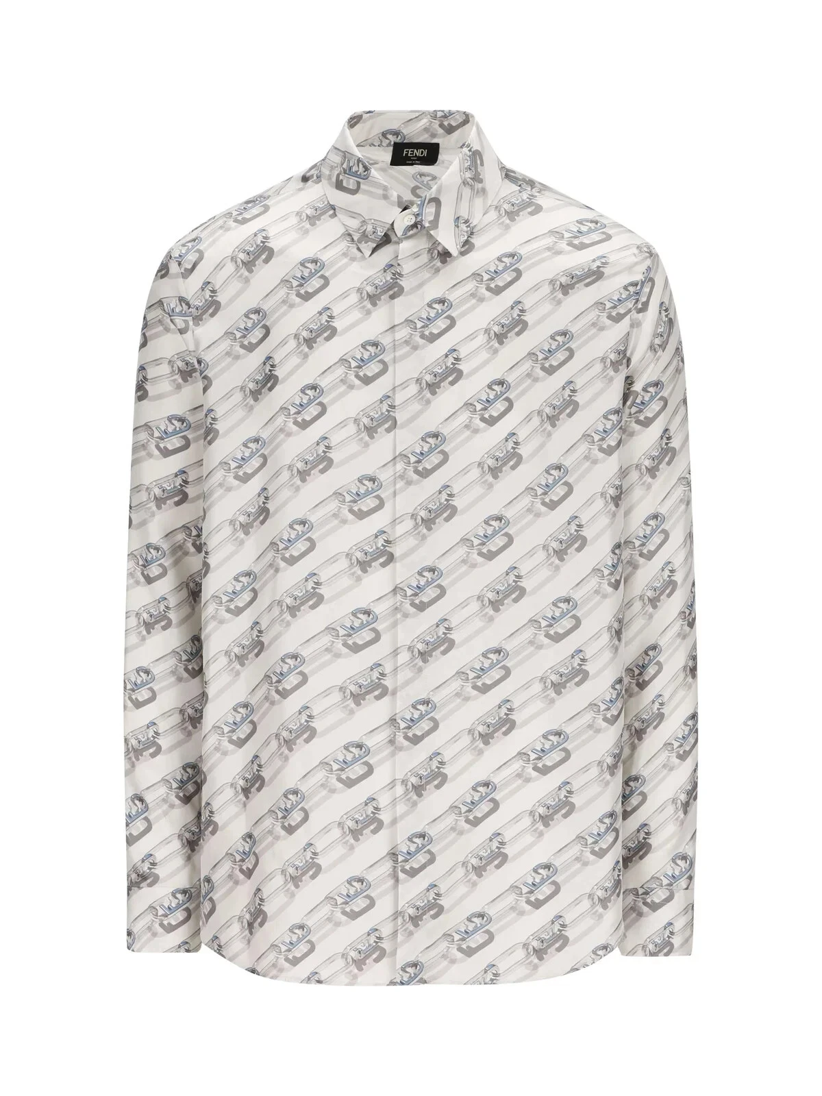 Fendi — Fendi FF O LOCK Silk Twill Shirt. 40/15.75/M