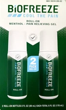 Biofreeze Roll-On Menthol Pain Relieving Gel 6 Fl Oz EXP 02/2027