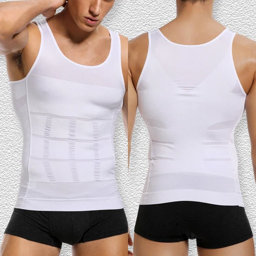 Mens Body Shaper Slim Tummy Vest Compression Shirt Tank Tops Shapewear Workout - Bild 7 von 39