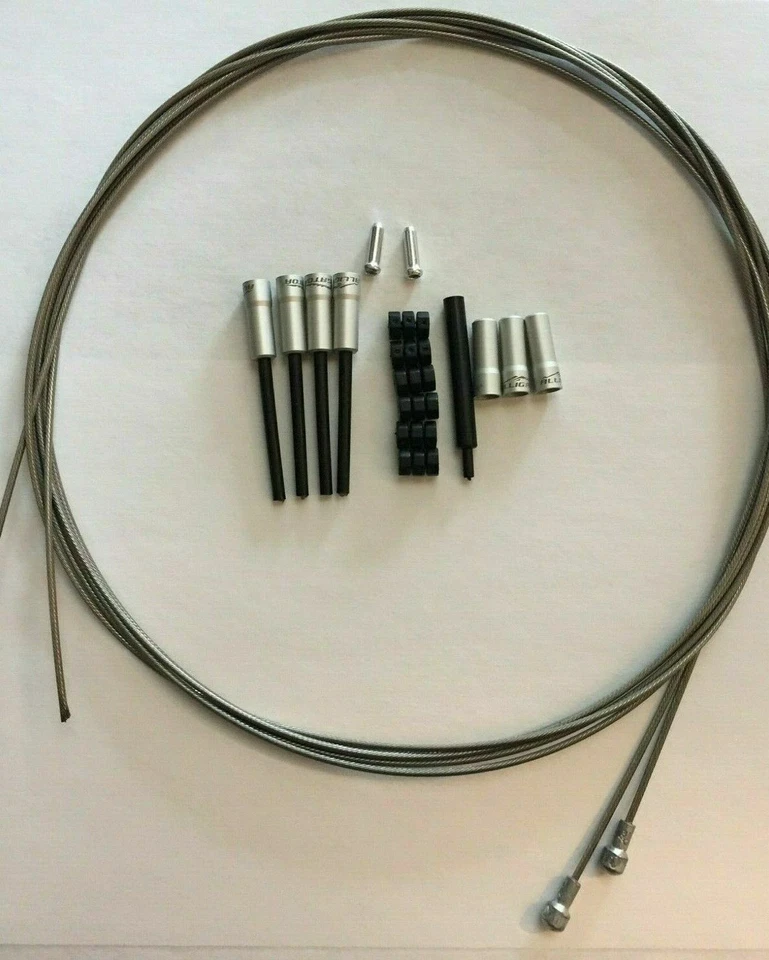 Kit de cables de freno delanteros/traseros 'blancos' para bicicleta cocodrilo (ADECUADO PARA CAMPAGNOLO) Foto 2 de 4