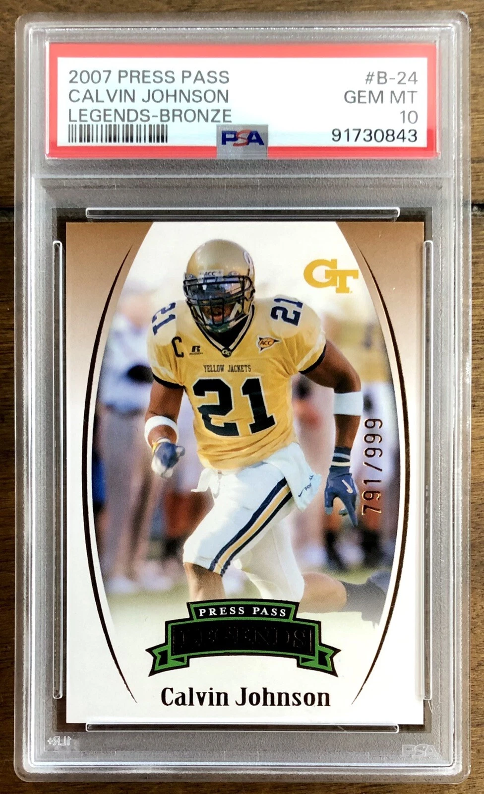 Calvin Johnson Press Pass Legends #B24 Bronze