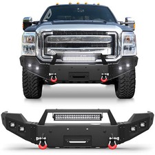 For Ford F250 F350 Super Duty 2011-2016 Front Bumper W Led Lights Winch Plate