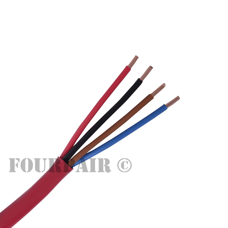 18/4 Fire Alarm Audio Wire Cable 4 Conductor 18 AWG FPLR Riser - Red - 1000ft