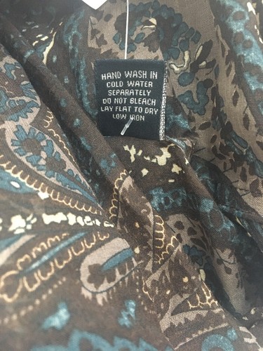 Infinity Scarf Brown Blue Beige Paisley - Picture 7 of 7