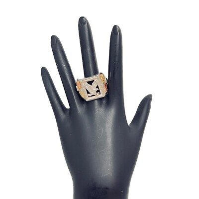 Black Hills Sterling Silver & Onyx Men's Eagle Ring W/12K Gold