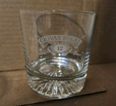 CHIVAS REGAL Scotch Whiskey Aged 12 Years (SET OF 6) Large & Heavy Rocks Glasses
