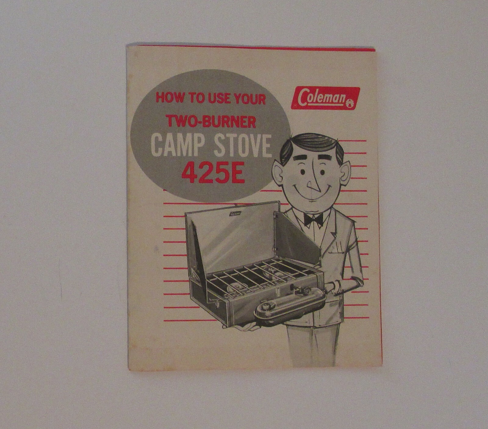 Vintage Coleman 425E 2 Burner Camp Stove 1971 Instructions & Parts List