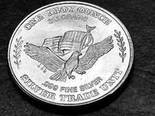 1981 U.S. Assay Office San Francisco 1 Troy Oz .999 Silver Trade Unit Round 74.00 per troy oz