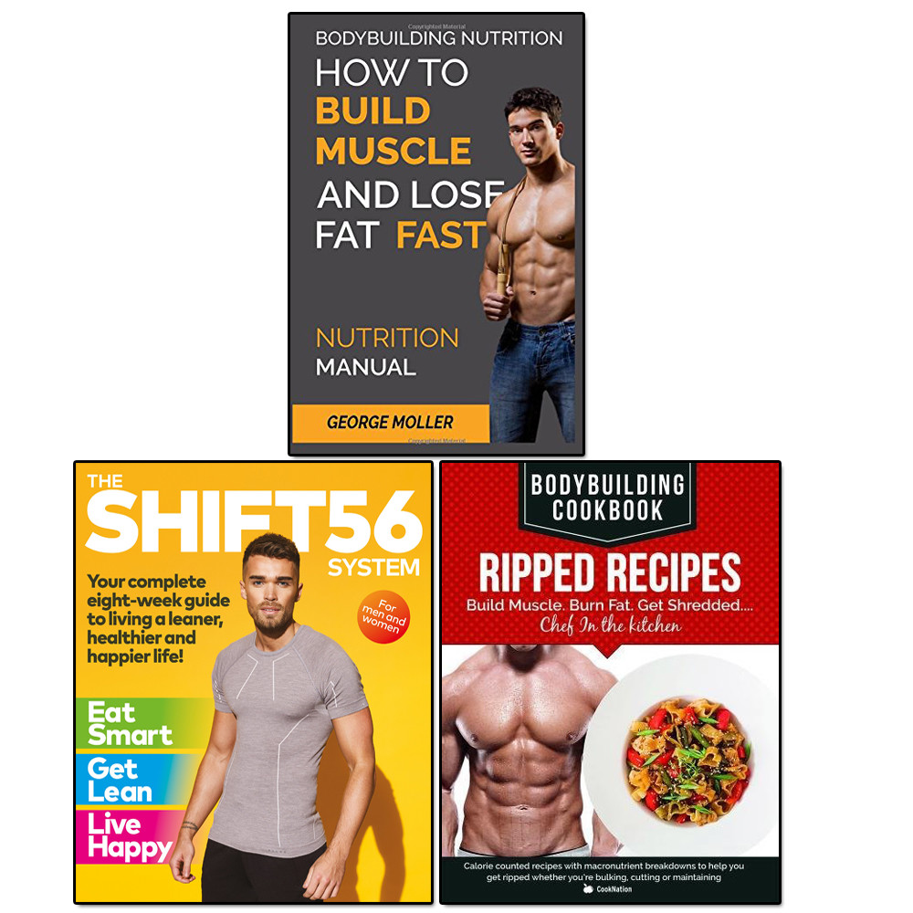 SHIFT56 System, Bodybuilding Nutrition and BodyBuilding Cookbook 3 Books Set NEW