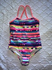 OP girls bathing suit S 6-6X aztec print one piece