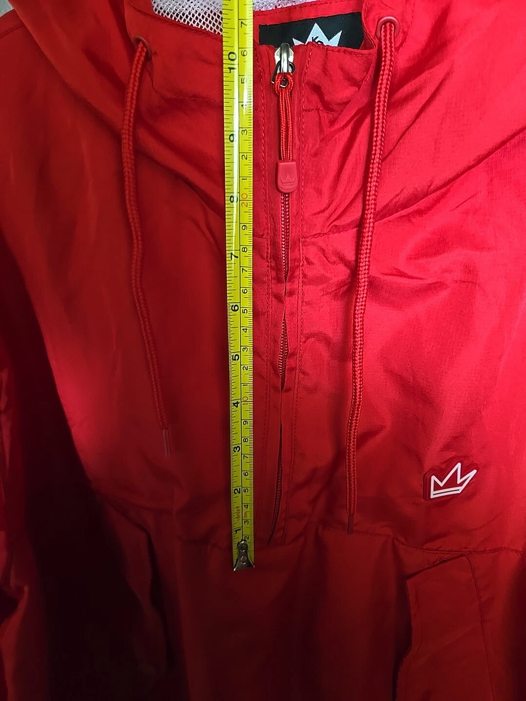 Kings Only Brand Red Windbreaker Pullover Zip Hoodie Size XL - product detail image 14