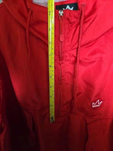 Kings Only Brand  Red Windbreaker Pullover Zip Hoodie Size XL image 14