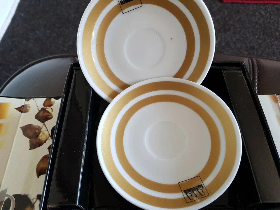 ASA GLAMOUR Porcelain Espresso cups set of 2 white/gold in box - Image 3 of 4