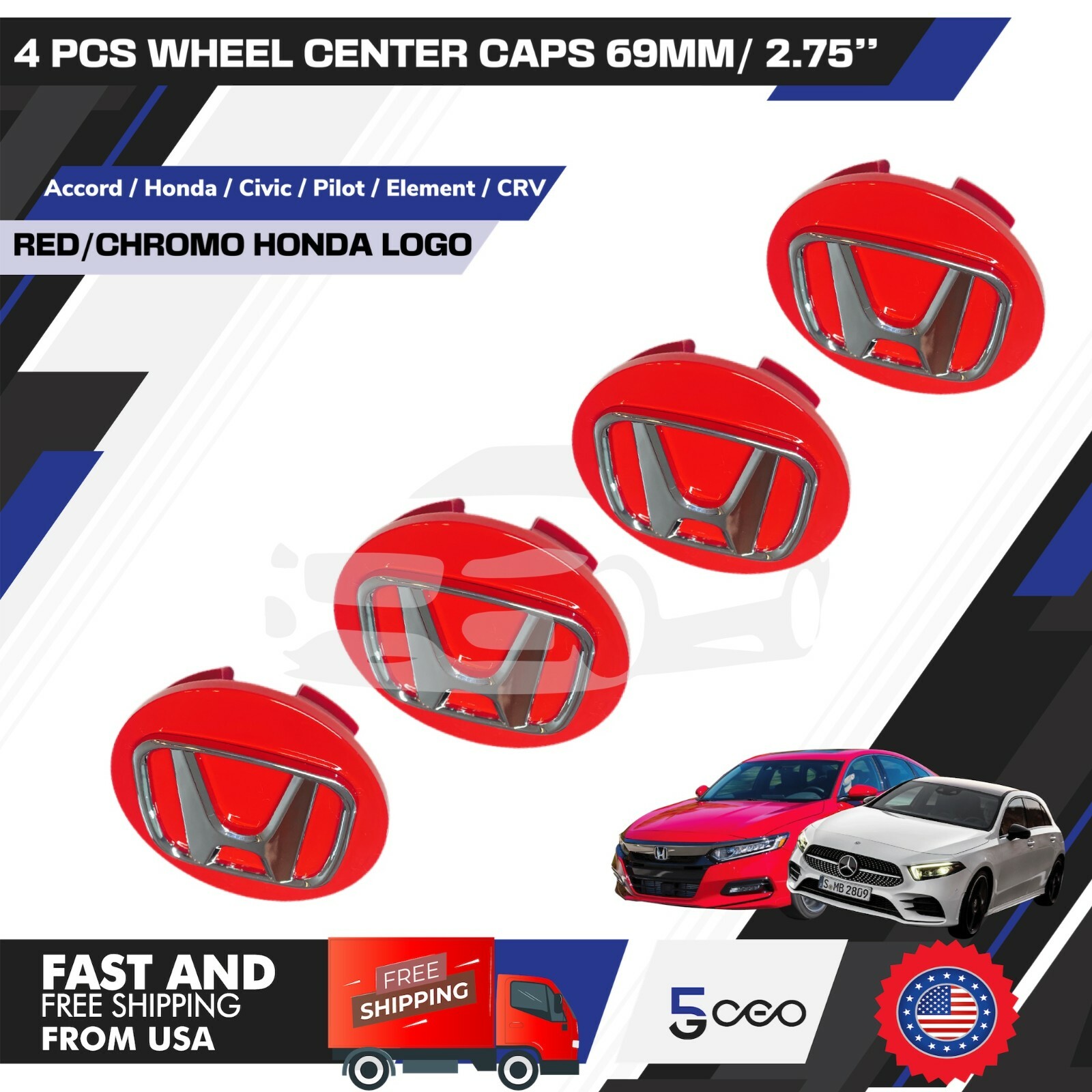 HONDA PILOT 20032015 4 PCS WHEELS CENTER CAPS 69 MM / 2.45 " HONDA