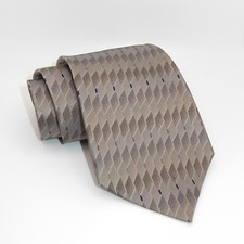 DKNY 100 Silk Designer Necktie / Grey /  L - 56" x W - 3.75" / NWT