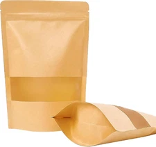 Moretoes 72Pcs Kraft Paper Resealable Bags for Small Business, 5.9X8.6 Inches St