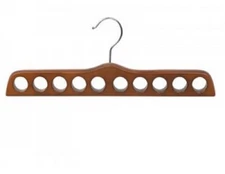 16" Walnut Wood & Chrome Multi Scarf Hanger