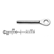Terminale inox occhio Ø 10 mm - 1 PZ Osculati  - 05.190.10 - 0519010