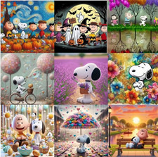 My Diamond Art Painting Colorful Charlie Brown Snoopy Halloween Christmas NEW