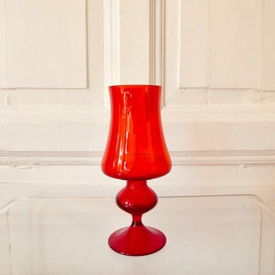 WMF Glas Vase mit Fuß Kelch Cari Zalloni Vintage Glas Objekt