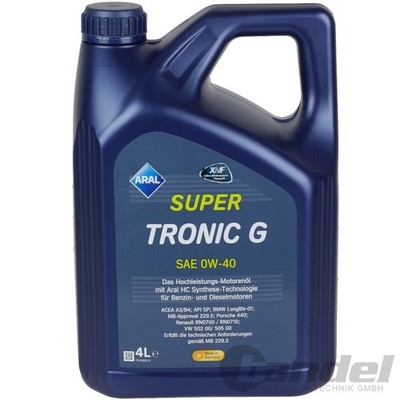 1x4L ARAL SUPER TRONIC G 0W40 MOTORÖL passend für RN0710/0700 MB 229.5 VW 502.00