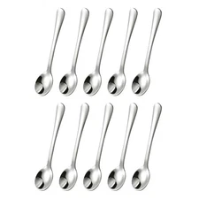 10 PCS Condiment Spoons Stainless Steel  Spoons 3 Inches Cute Small Spoons5247