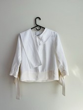 3.1 Phillip Lim White Tencel Blouse Size 2 Tie Cuffs