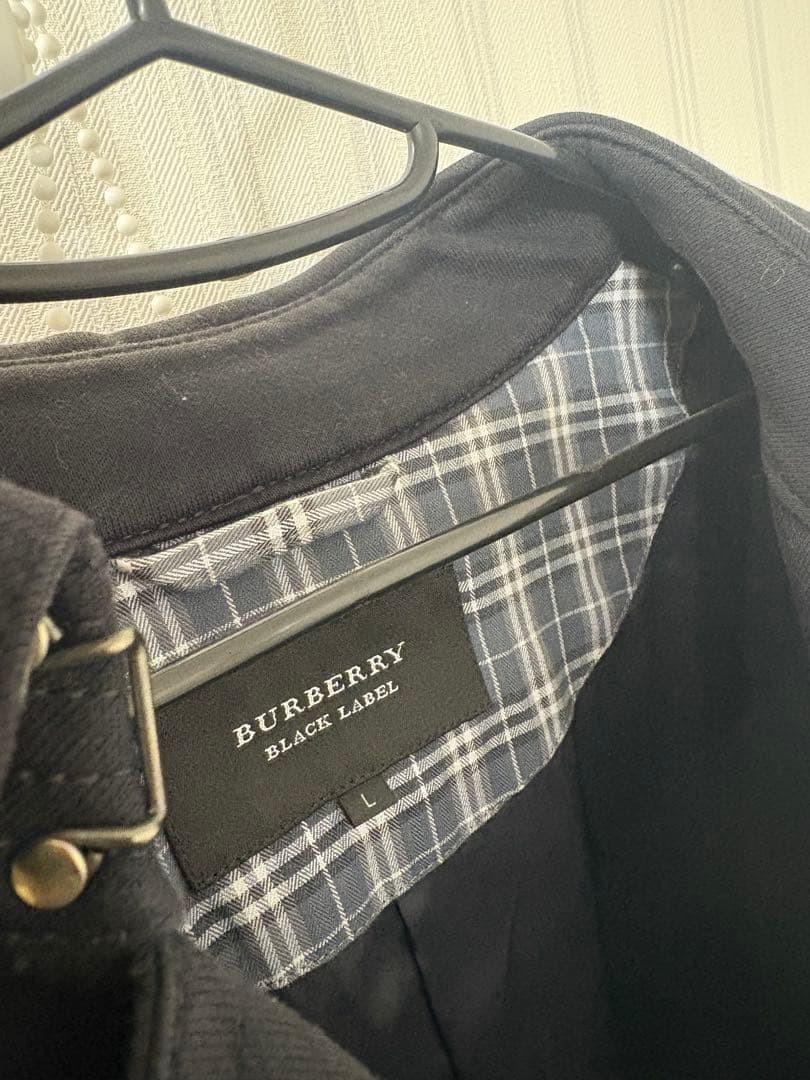 BURBERRY BLACK LABEL Navy Pea Coat Size L From Japan thumbnail 10