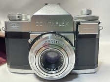 Zeiss Ikon Contaflex 35mm SLR Camera with Tessar 45mm f/2.8 Lens & Leather Case