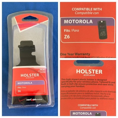New Black Holster Belt Clip Motorola Fits Rokr Z6 W/ Kick Stand Feature Verizon