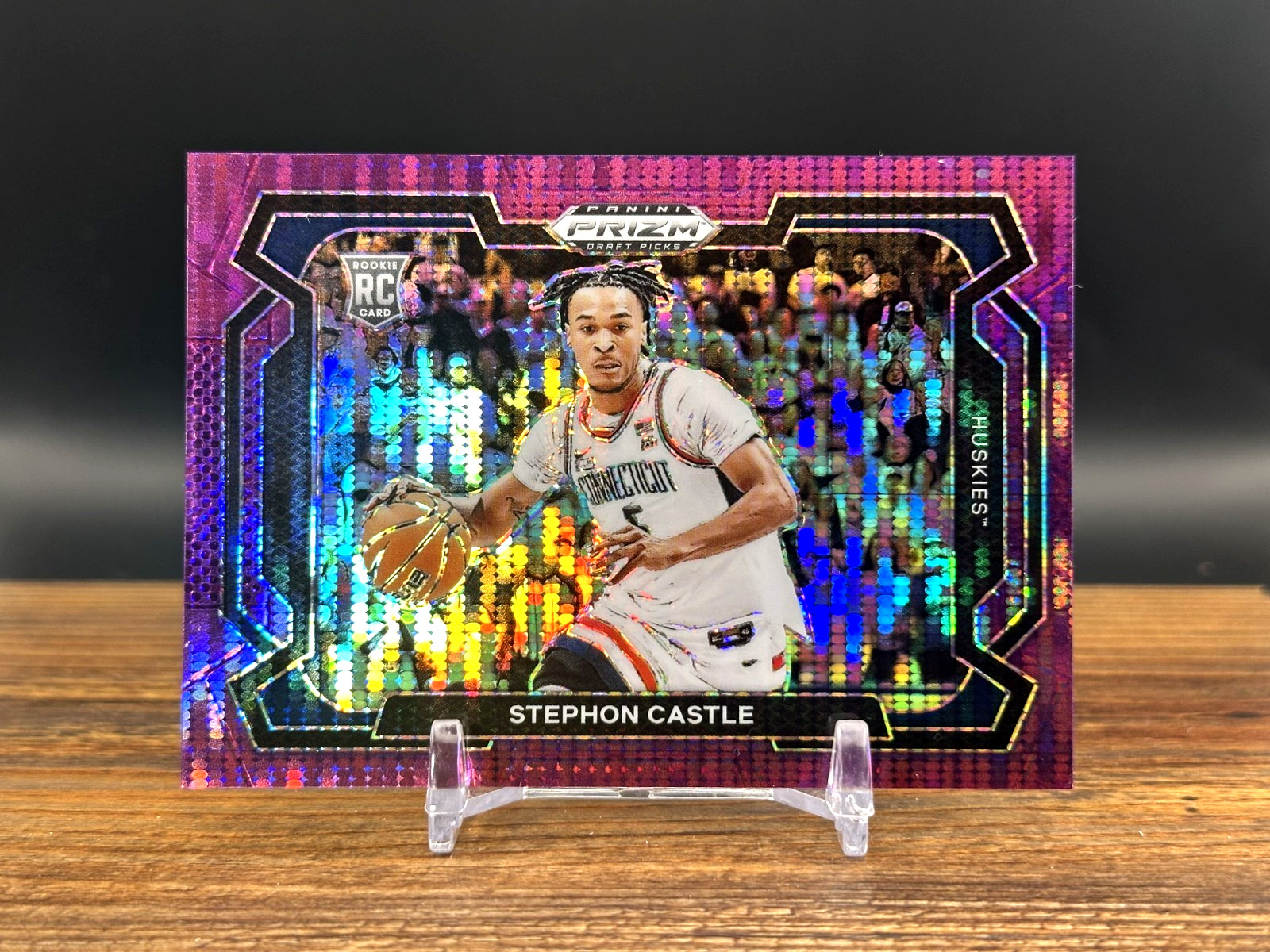 2024 Prizm Draft Picks #17 - PURPLE PULSAR /55 - Stephon Castle Rookie RC UCONN