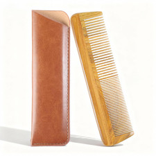 Handmade 100 Natural Green Sandalwood Wooden Comb for Men Hair, Beard, and Must