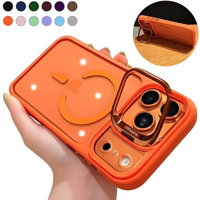 For iPhone 17 16 15 14 13 12 Pro Max Shockproof Mag Case + Metal Lens Protector