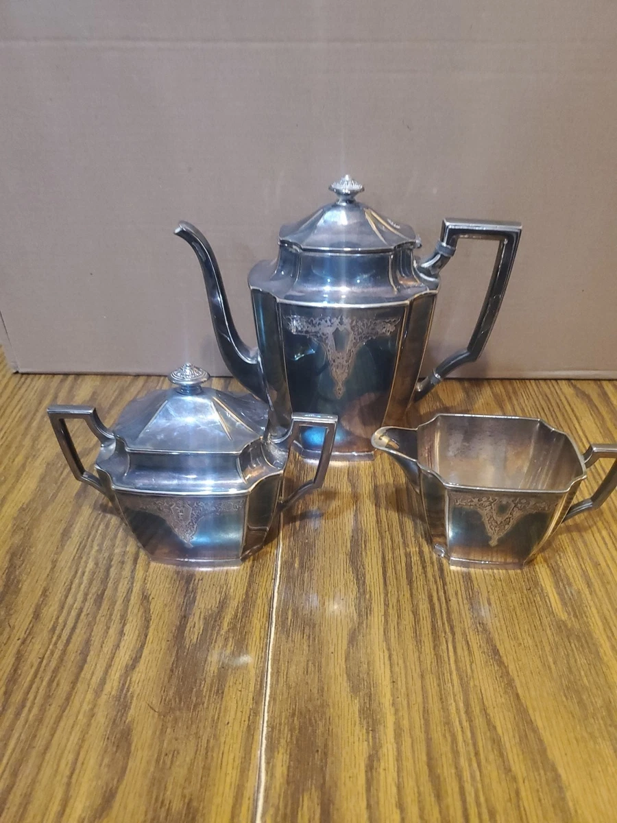 1847 Rogers Bros Antique US Silver-Plated Teapots, Coffee Pots