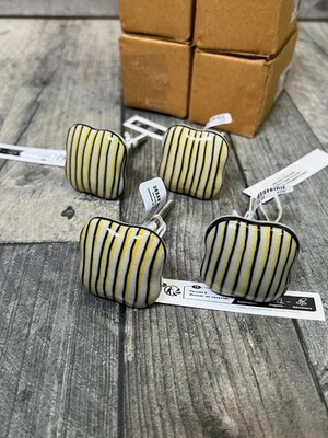 Urban Outfitters UO Home Schublade Knopf Set Bündel x 4 gelb gestreift Zum Selbermachen