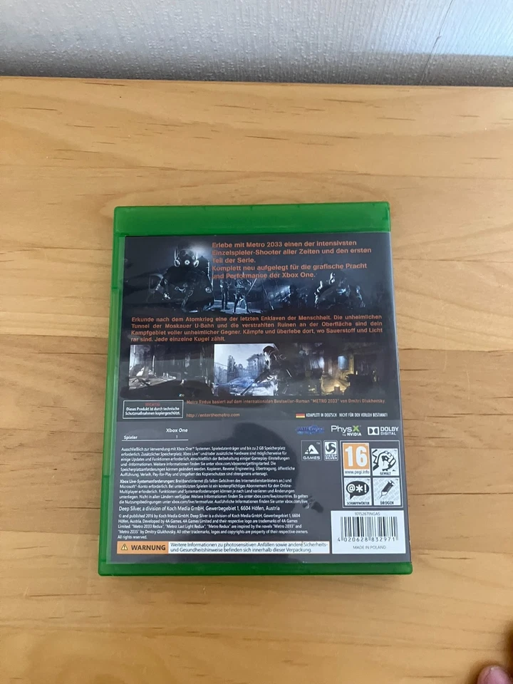 Metro 2033 Redux – Xbox One, Disc sehr gut, top Zustand - Bild 2 von 3