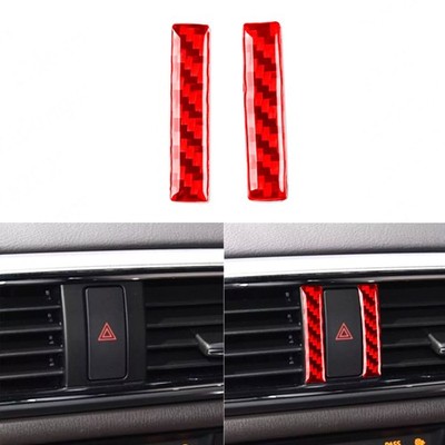 Red Carbon Fiber Central Air Vent Outlet Cover Trim For Mazda CX-9 CX9 2016-2023