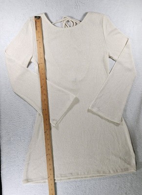 Divided by H&M Size M Mini Dress Bell Sleeves Bodycon With Slight A-line Ivory 