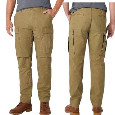 Frye & Co Mens Cargo Pants Dusky Green Ripstop Regular Fit Workwear