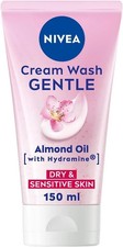 NIVEA Gentle Face Cream Wash 150ml Cleanser Almond Oil for Dry Sensitive Skin UK