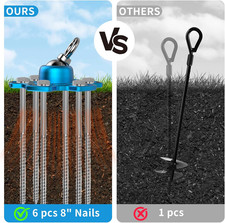 Dog Tie Out Stake for Camping - Heavy Duty 360  Swivel Anchor for Pets Runner...