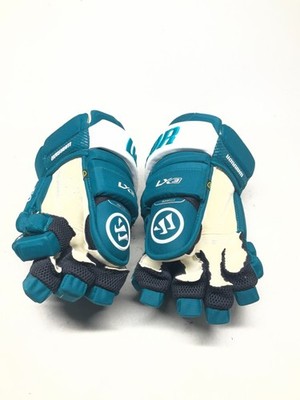 Warrior LX3 NHL Team Stock Gloves SJS Teal/White SR 15''