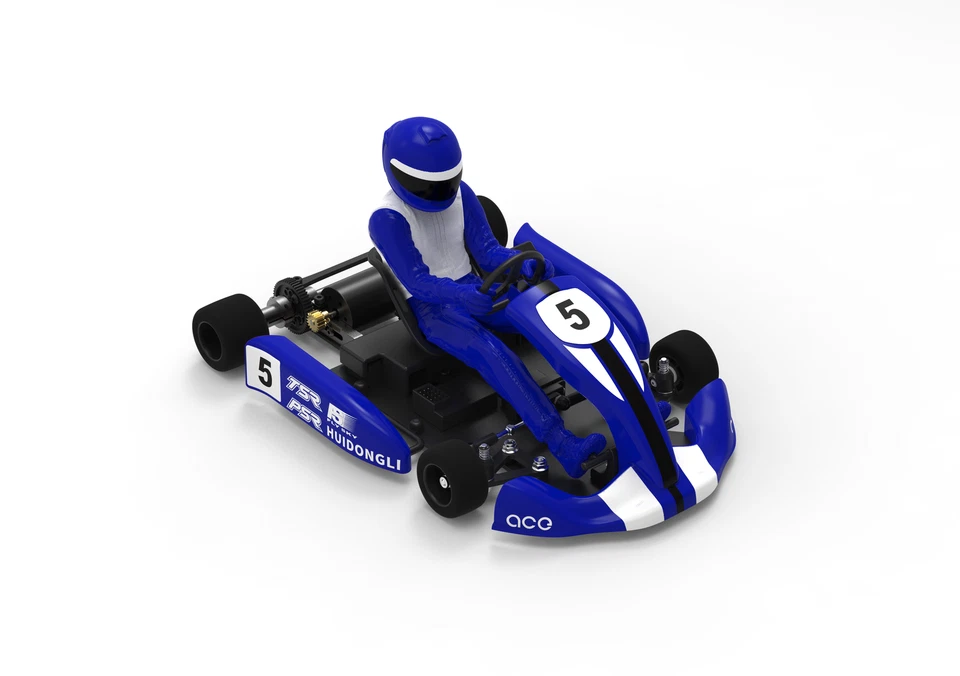 Team Saxo GK-200-PRO 1/8 RC Go Kart KIT ARTR Blue Brushless Radio Control Car - Image 4 of 4