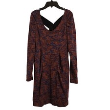BCBGeneration Rouge Print Dress Crisscross Back Burgundy Women’s Size M