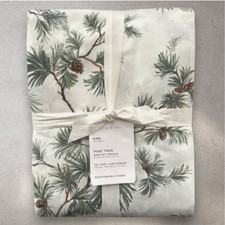 New Pottery Barn PINE TREE PRINTED Sheet Set King NWT     