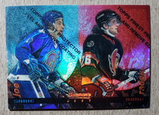 1994-95 Topps Finest Bowman's Best Dual Refractor Joe Sakic & Radek Bonk #3