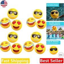 18" Emoji Beach Balls - 12pc Vinyl Inflatable for Summer Parties