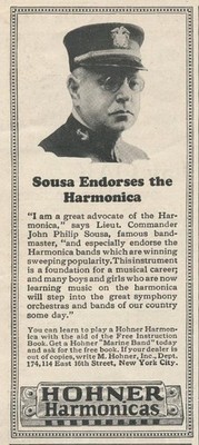 Magazine Ad - 1927 - Hohner Harmonicas -  New York - John Philiip Sousa
