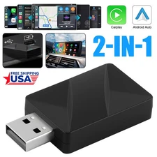 For iPhone Apple USB Wireless CarPlay Android Auto Adapter Dongle Plug & Play