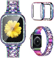 Crystal Bling Band Case iWatch Strap For Apple Watch Ultra Series 8 7 SE 6 5 4 3